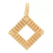 Mini ciondolo scavato 9x7 mm - Dorato in oro fino x1