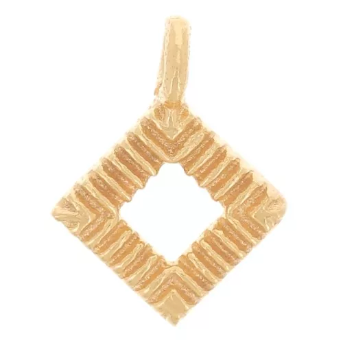 Mini ciondolo scavato 9x7 mm - Dorato in oro fino x1