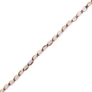 Perla di vetro sfaccettata color oliva 7x4 mm - Light Amethyst - Dorata x 32 cm