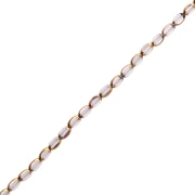 Perla di vetro sfaccettata color oliva 7x4 mm - Light Amethyst - Dorata x 32 cm