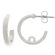 Orecchini a cerchio aperti da 17 mm con anello chiuso - Placcatura in argento fine x2|raw }}