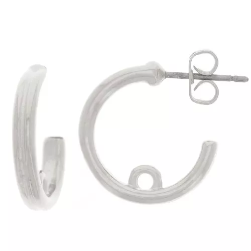 Orecchini a cerchio aperti da 17 mm con anello chiuso - Placcatura in argento fine x2