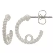 Orecchini a cerchio aperti 13 mm con anello chiuso - Placcatura in argento x2