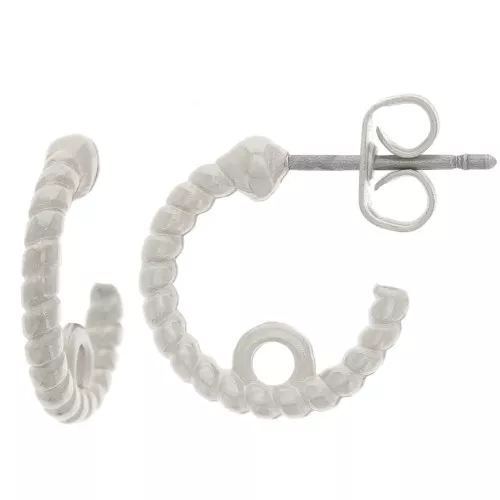 Orecchini a cerchio aperti 13 mm con anello chiuso - Placcatura in argento x2