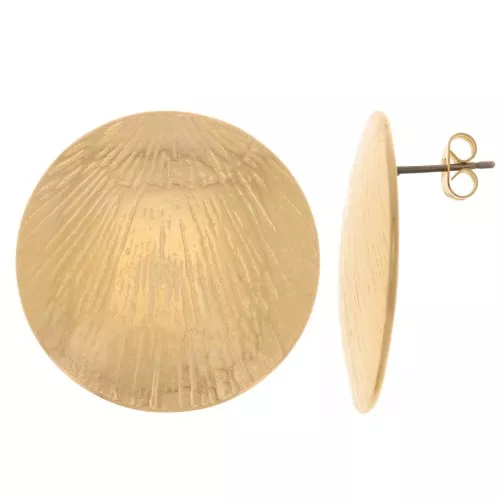 Orecchini tondi strutturati 30 mm - Dorato con oro fino x2
