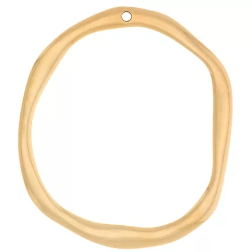 Pendente ovale irregolare 47x41,5 mm - Dorato in oro fino x1