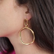 Pendente ovale irregolare 47x41,5 mm - Dorato in oro fino x1