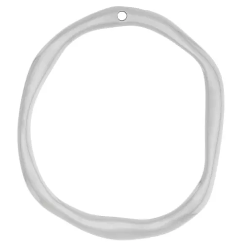 Pendente ovale irregolare 47x41,5 mm - Placcatura argento fine x1
