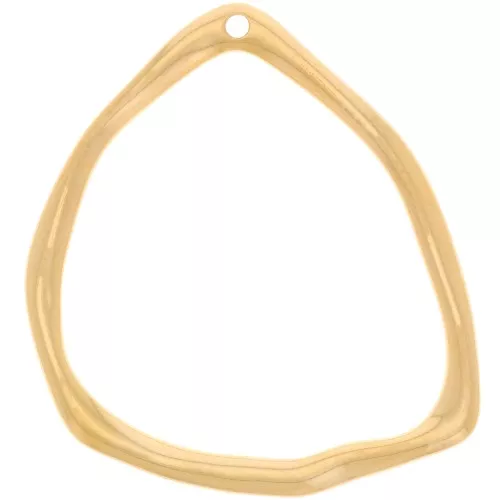 Pendente triangolo irregolare 39x35 mm - Dorato in oro fino x1
