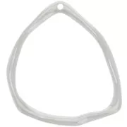Pendente triangolo irregolare 39x35 mm - Placcatura argento fine x1