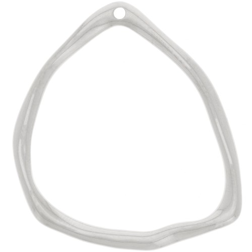 Pendente triangolo irregolare 39x35 mm - Placcatura argento fine x1