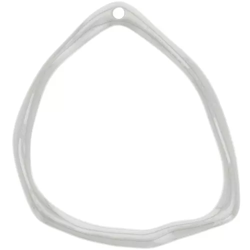 Pendente triangolo irregolare 39x35 mm - Placcatura argento fine x1