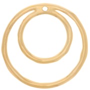 Pendente a doppio cerchio irregolare 36 mm - Dorato in oro fino x1|raw }}
