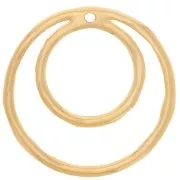 Pendente a doppio cerchio irregolare 36 mm - Dorato in oro fino x1