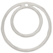 Pendente doppio cerchio irregolare 36 mm - Argen placcato fine x1