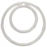 Pendente doppio cerchio irregolare 36 mm - Argen placcato fine x1