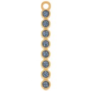 Pendente barra 32x4 mm in resina epossidica - Dorato con oro fino - Glitter blu x1|raw }}