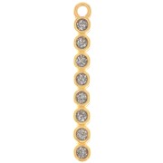 Pendente barra 32x4 mm con resina epossidica -oro fino - Glitter argento x1|raw }}
