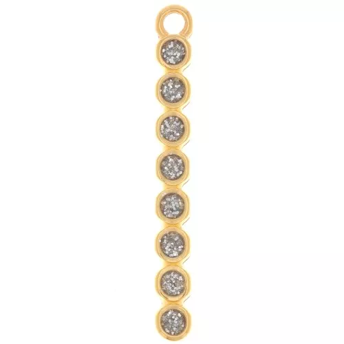 Pendente barra 32x4 mm con resina epossidica -oro fino - Glitter argento x1