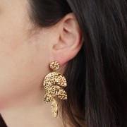 Orecchini 58x24 mm - Acciaio inossidabile 316L dorato x2