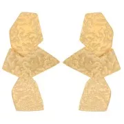 Orecchini pendenti geometrici martellati 50x29mm Acciaio inox dorato 316L x2