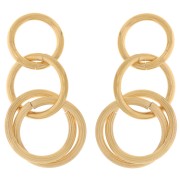 Orecchini a cerchio multiplo 39x18 mm - Acciaio inossidabile 304L dorato x2|raw }}