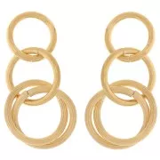 Orecchini a cerchio multiplo 39x18 mm - Acciaio inossidabile 304L dorato x2