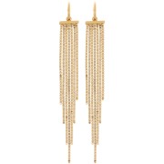 Orecchini a cerchio sottili con pendente a frange da 85 mm - Acciaio inossidabile 304 Dorato x2