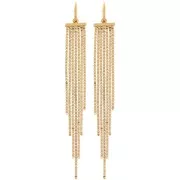 Orecchini a cerchio sottili con pendente a frange da 85 mm - Acciaio inossidabile 304 Dorato x2