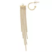 Orecchini a cerchio sottili con pendente a frange da 85 mm - Acciaio inossidabile 304 Dorato x2