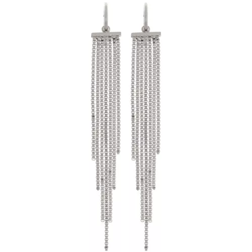 Orecchini a cerchio con frangia pendente 85 mm - Acciaio inossidabile 304L x2