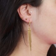 Ganci per orecchie di design 14 mm in ossido di zirconio - acciaio inossidabile 304L Dorato x2