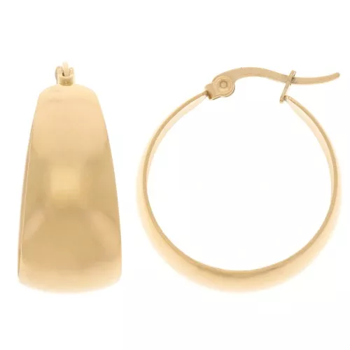 Orecchini a cerchio largo 26 mm - Acciaio inossidabile 304L dorato x2