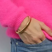 Bracciale in perline da 68 mm - larghezza 10 mm - acciaio inossidabile Dorato 304L x1