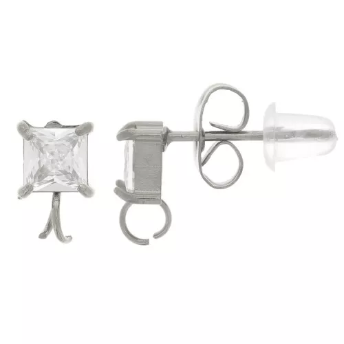 Orecchini In Acciaio Inossidabile Con Lettera X, 8 Mm, Colore Argento, Chiusura A Perno - 4