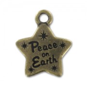 Ciondolo stella Peace on Earth mm. 19 bronzo x1|raw }}