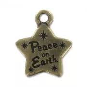 Ciondolo stella Peace on Earth mm. 19 bronzo x1