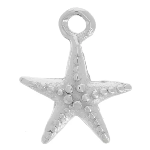 Ciondolo stella marina 10x8 mm - Acciaio inossidabile 316L x1