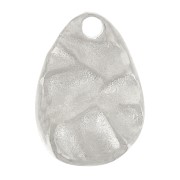 Ciondolo a goccia irregolare martellato 10x7 mm - Acciaio inossidabile 316L x1