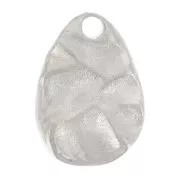 Ciondolo a goccia irregolare martellato 10x7 mm - Acciaio inossidabile 316L x1