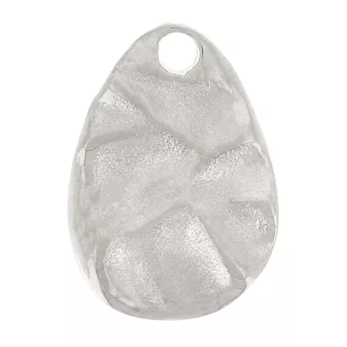 Ciondolo a goccia irregolare martellato 10x7 mm - Acciaio inossidabile 316L x1
