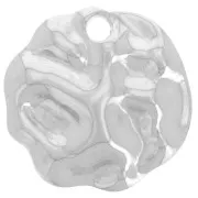 Pendente rotondo irregolare martellato da 19 mm - Acciaio inossidabile 304L x1