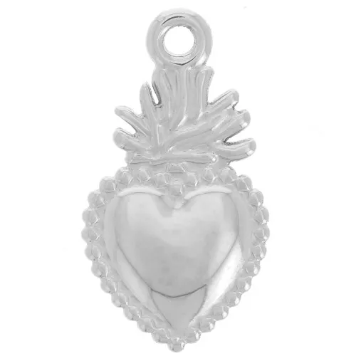 Pendenti cuore Ex-Voto 18,5x10 mm - Acciaio inossidabile 304L x1