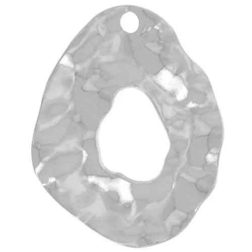 Pendenti goccia irregolari martellati 31x25 mm - Acciaio inossidabile 304L x2