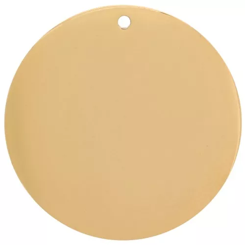 Pendente rotondo da 20 mm - Acciaio inossidabile 316L dorato x1
