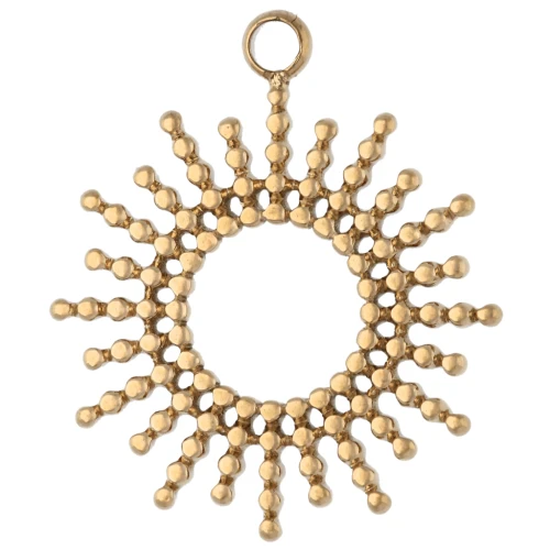 Pendente a forma di sole con palline 15 mm - Acciaio inossidabile 304L dorato x1