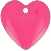 Zecchini cuori in metallo e resina epossidica 15 mm - Rosa fluorescente x4