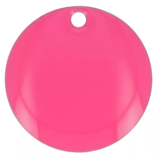 Zecchini rotondi in metallo e resina epossidica 16 mm - Rosa fluorescente x6