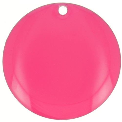 Zecchini rotondi in metallo e resina epossidica 20 mm - Rosa fluo x5