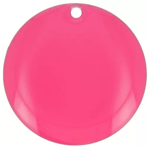 Zecchini rotondi in metallo e resina epossidica 20 mm - Rosa fluo x5